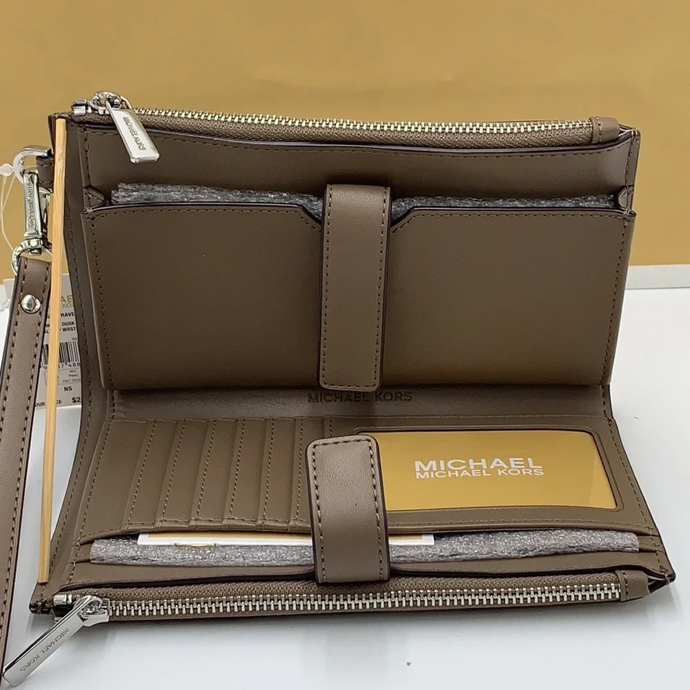 MICHAEL KORS Dust MULTI LG DOUBLE ZIP WRSTLT Crocodile Leather Snakeskin